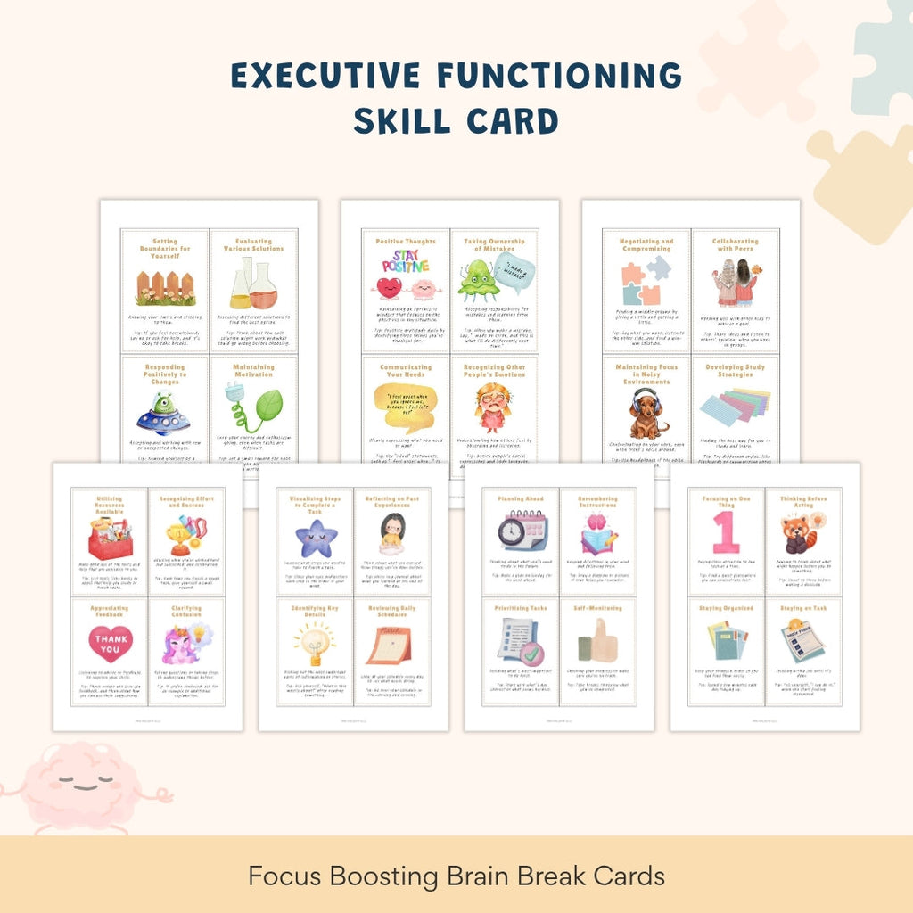 ADHD Executive Functioning Worksheet Bundle for Teens & Kids | Emotional Regulation, Time Management & Focus Tools (130+ Pages)