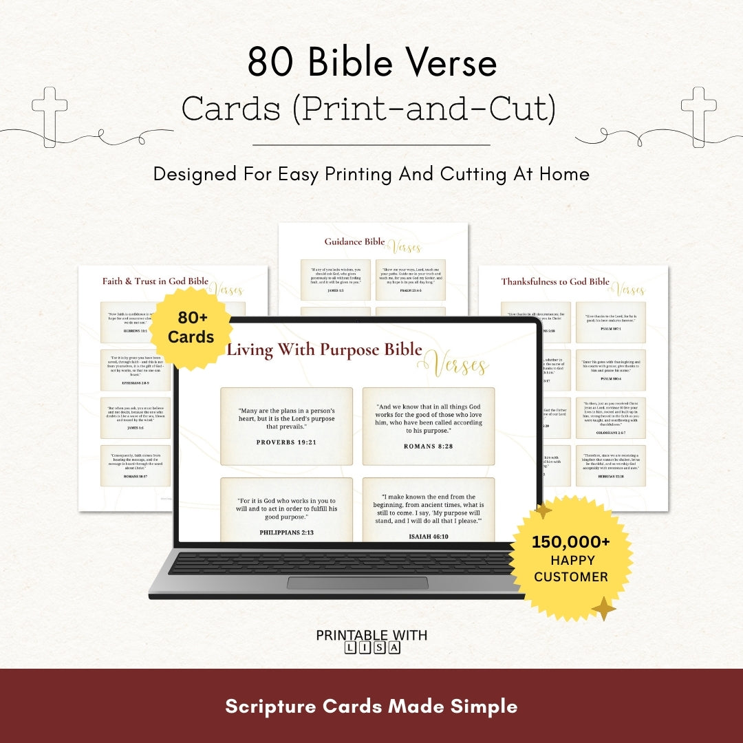 80 Bible Verse Cards — Daily Scripture Reminders
