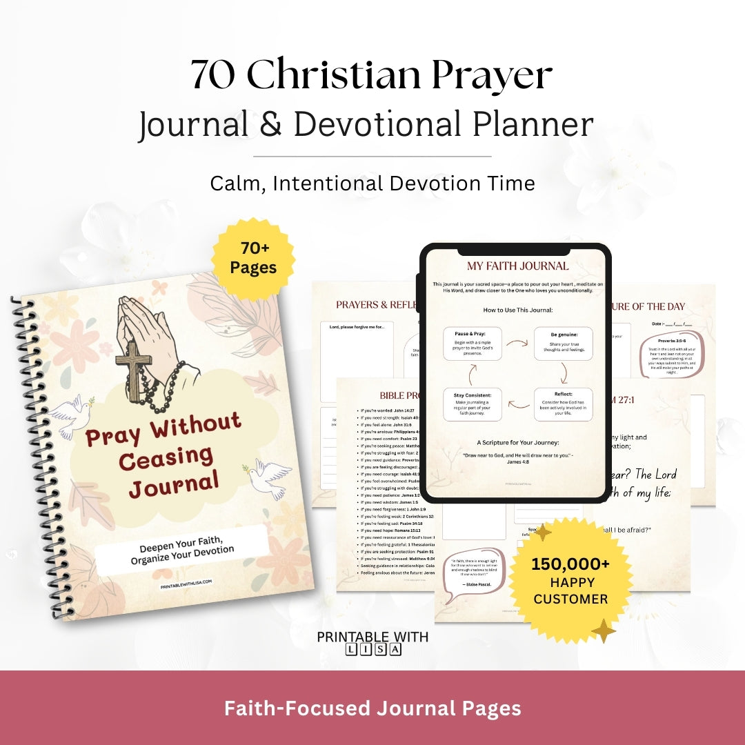 70 Christian Prayer Journal & Devotional Planner