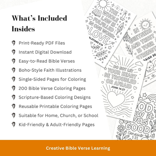 200 Bible Verse Coloring Pages – Calm Faith Coloring Bundle