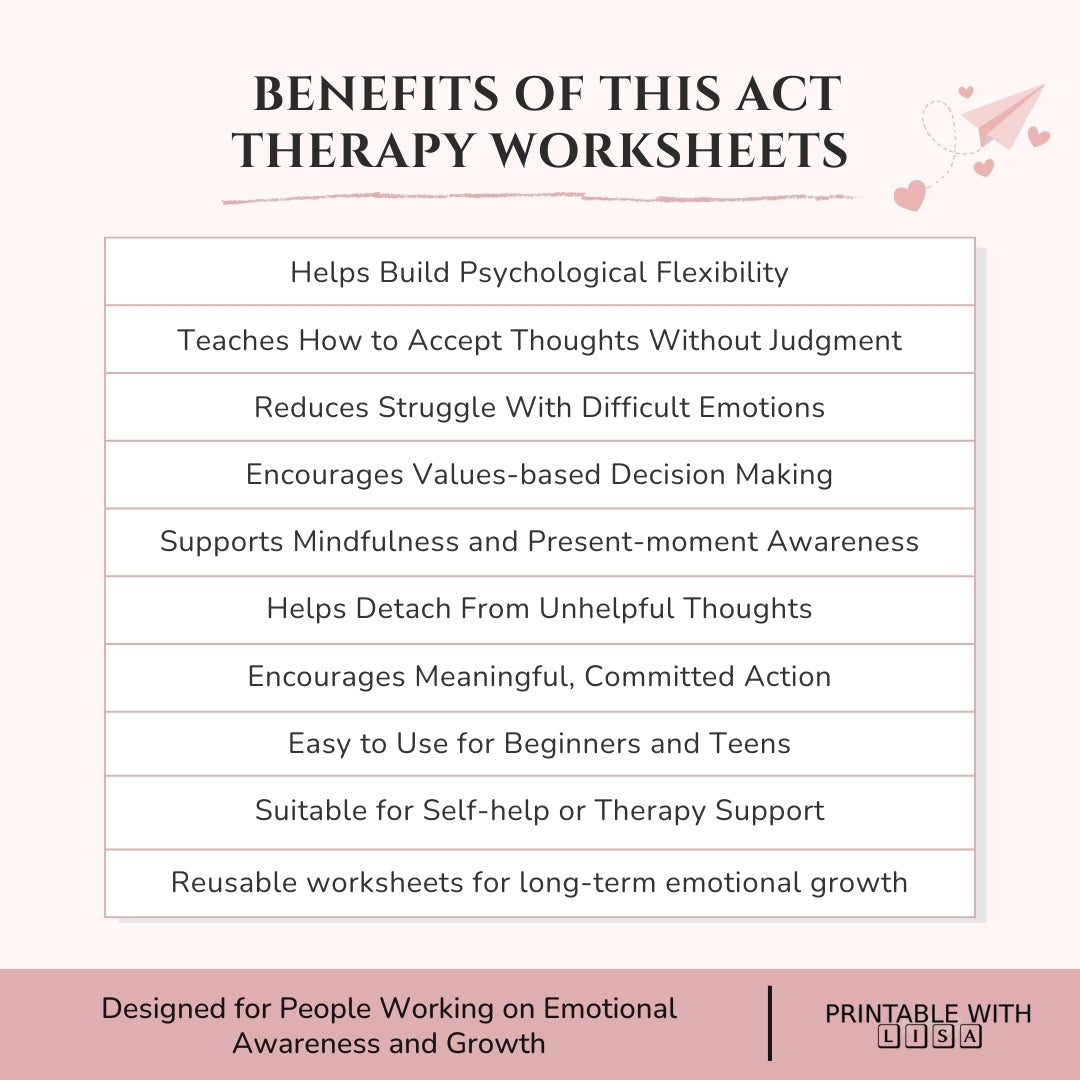 ACT Therapy Worksheets – Calm Your Mind, Live by Your Values