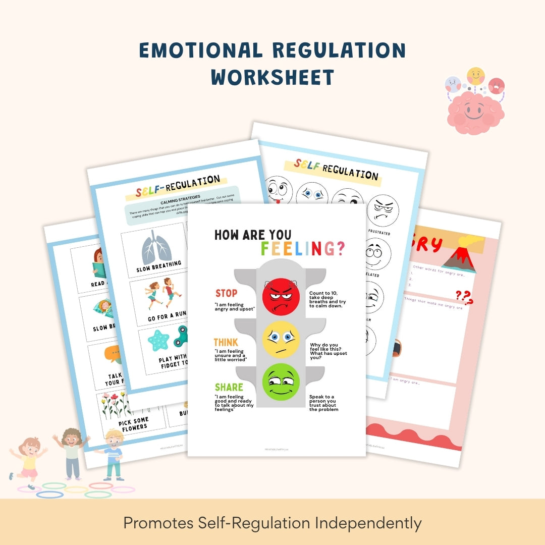 ADHD Executive Functioning Worksheet Bundle for Teens & Kids | Emotional Regulation, Time Management & Focus Tools (130+ Pages)