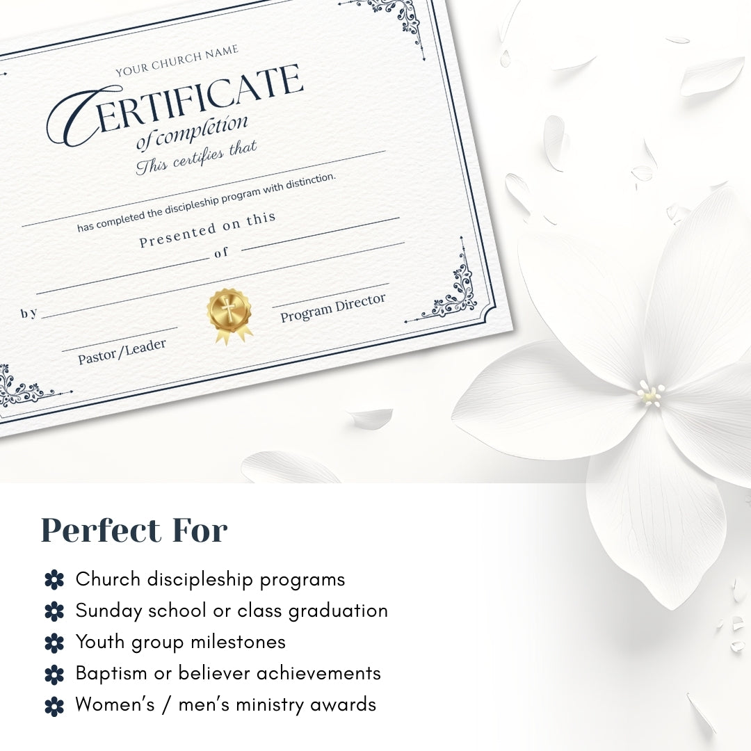 Canva Editable Discipleship Certificate Templates