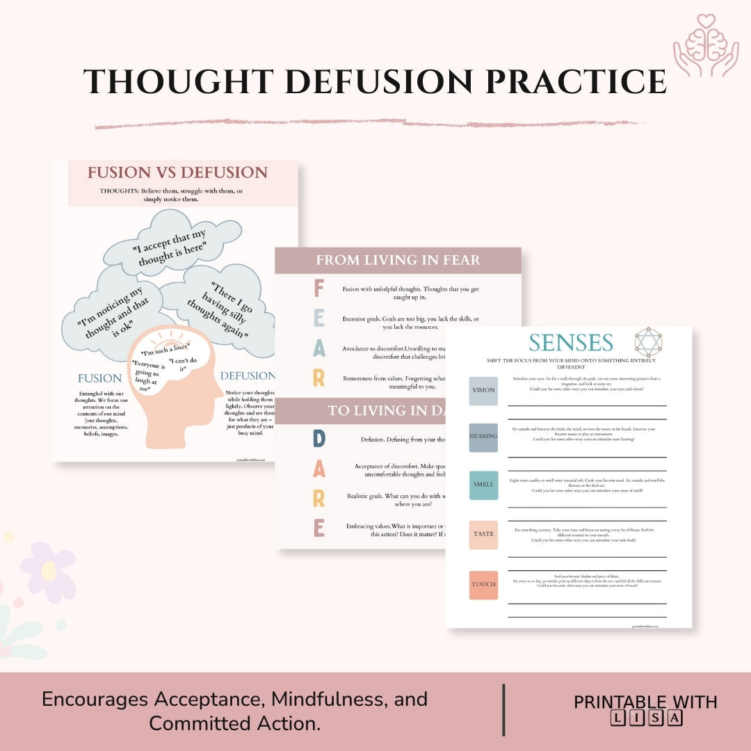 ACT Therapy Worksheets – Calm Your Mind, Live by Your Values