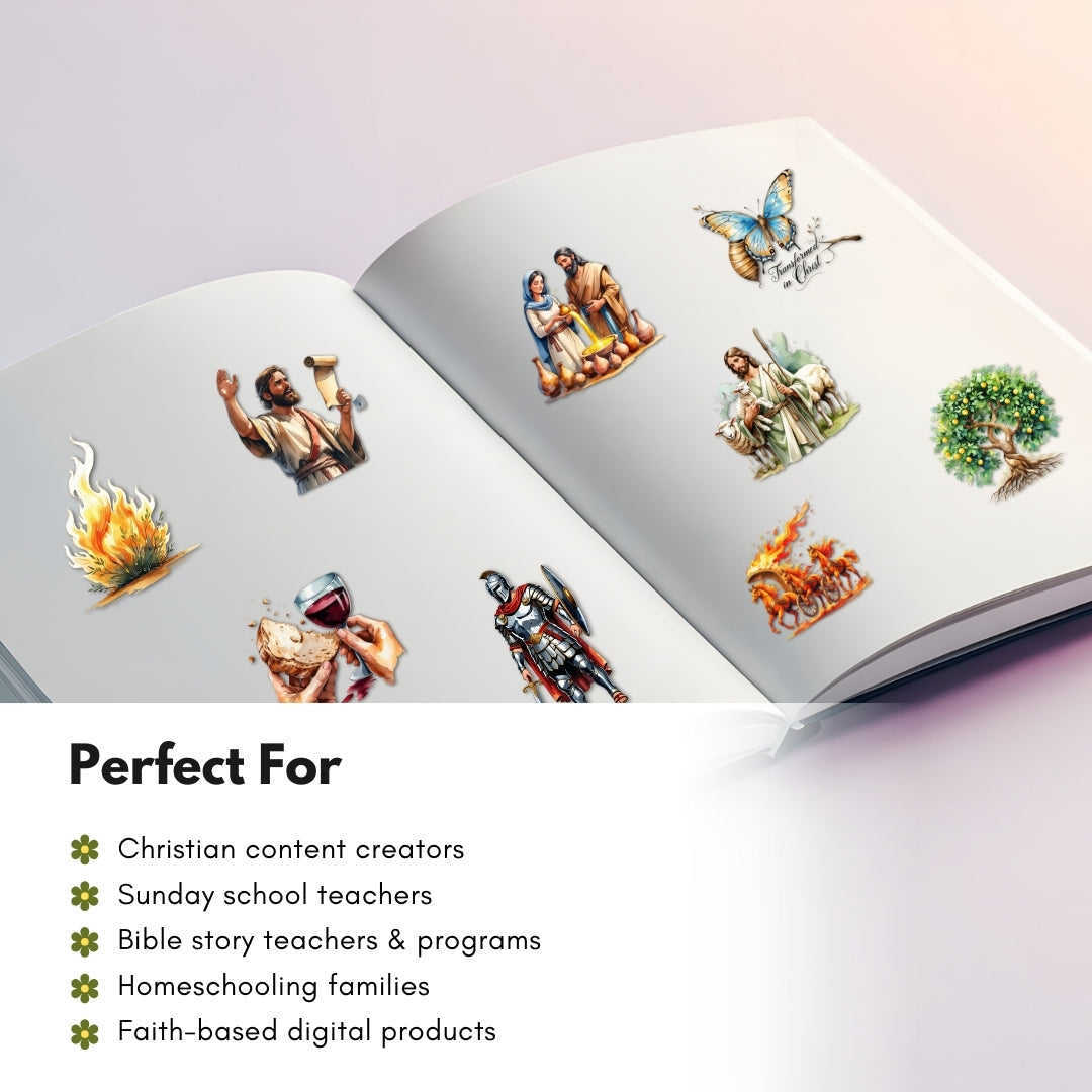 275 Bible Stories Clipart PNG Bundle — Faith Graphics for Creators