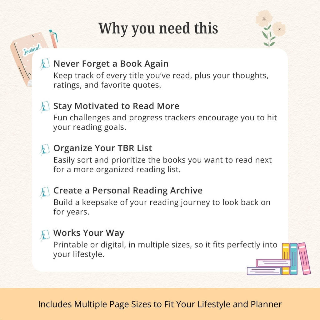 Book Reading Journal & Planner Bundle – Track, Reflect & Stay Inspired