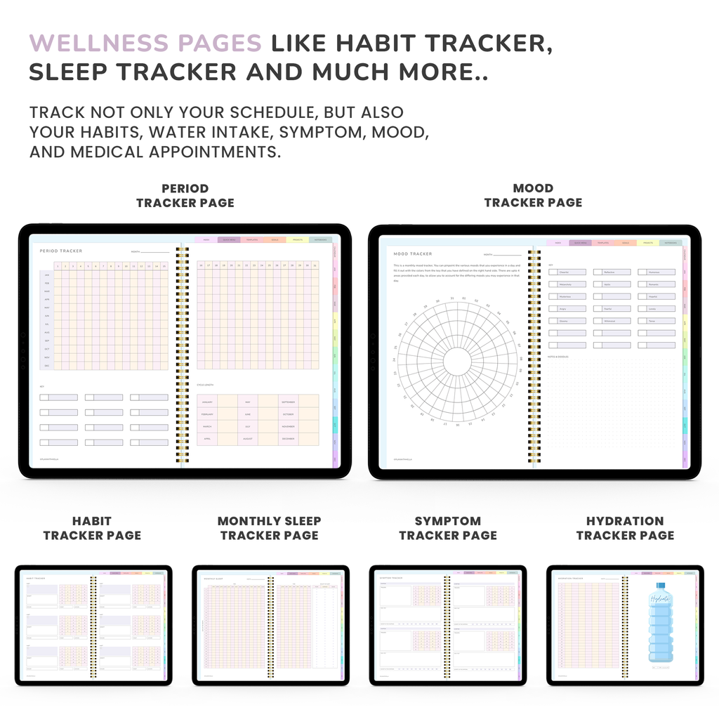 ADHD Digital Planner (made by an ADHDer based on Science ) for iPad, Goodnotes + Android. Self care & habit tracker.
