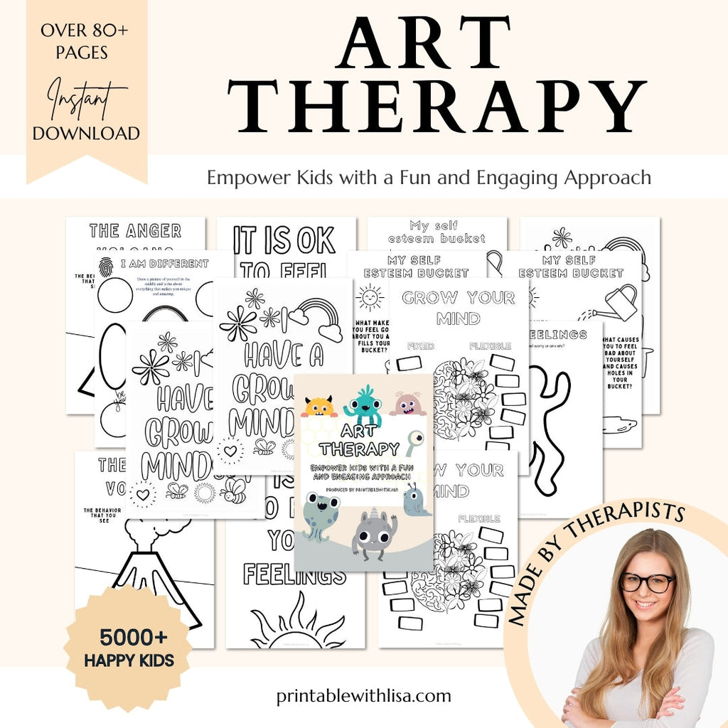 Art Therapy Worksheets For Mental Health 90% Off, Self-esteem, and Confidence. Therapy Book for Parents, counselors, therapists, and psychologists.