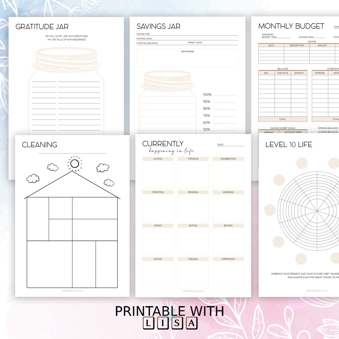 Bullet Journal Pintables, Bullet Journal Bundle, Printable Bujo Inserts, Weekly Spread